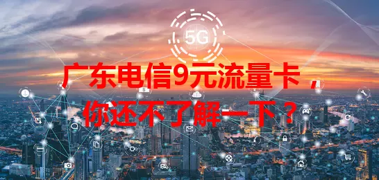 广东电信9元流量卡，你还不了解一下？