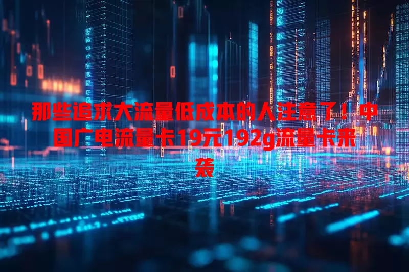 那些追求大流量低成本的人注意了！中国广电流量卡19元192g流量卡来袭