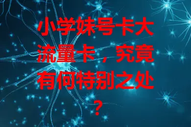 小学妹号卡大流量卡，究竟有何特别之处？