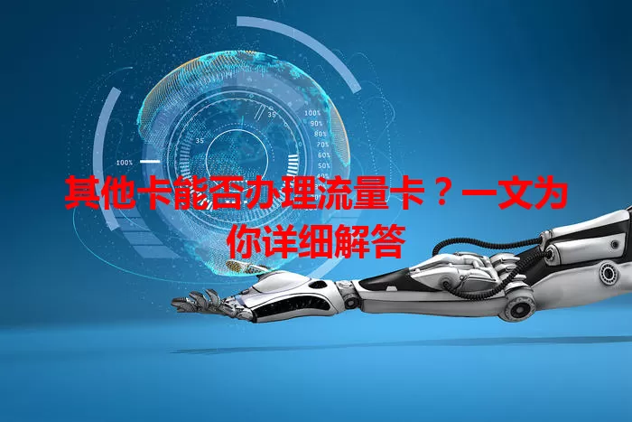 其他卡能否办理流量卡？一文为你详细解答