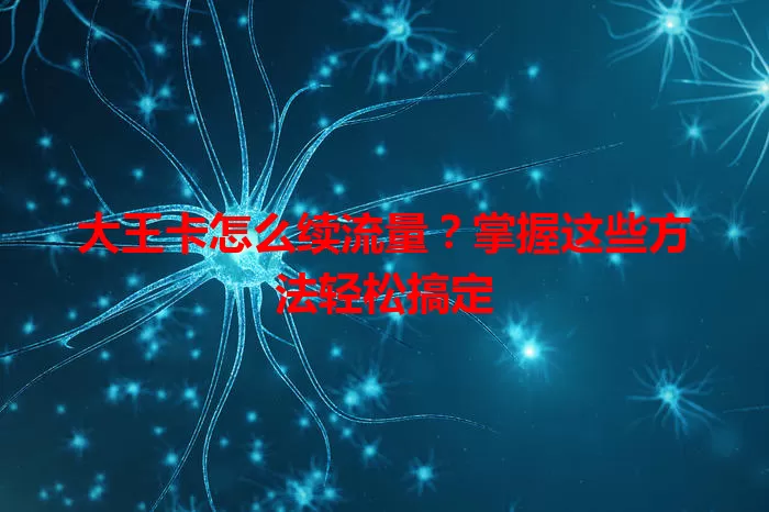 大王卡怎么续流量？掌握这些方法轻松搞定
