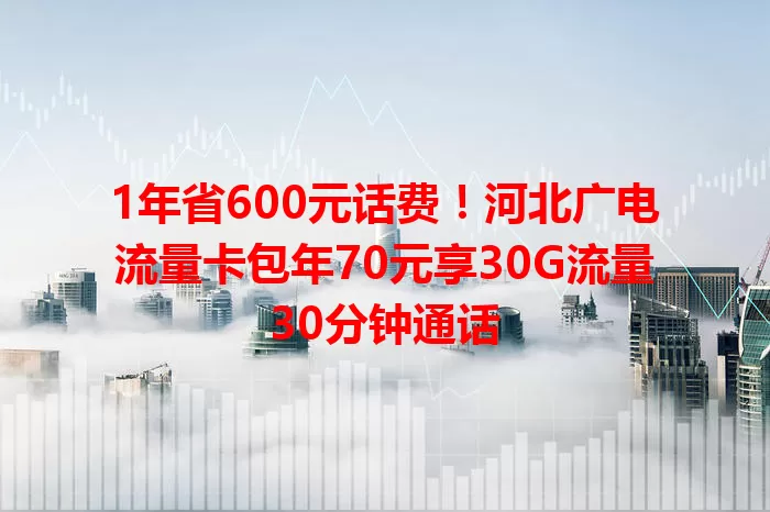 1年省600元话费！河北广电流量卡包年70元享30G流量30分钟通话