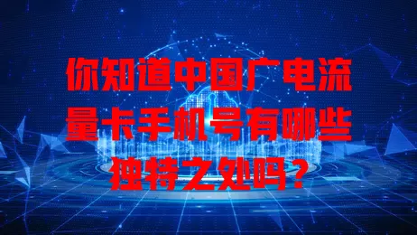 你知道中国广电流量卡手机号有哪些独特之处吗？
