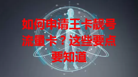 如何申请王卡靓号流量卡？这些要点要知道