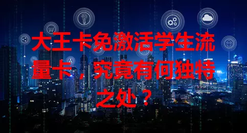 大王卡免激活学生流量卡，究竟有何独特之处？