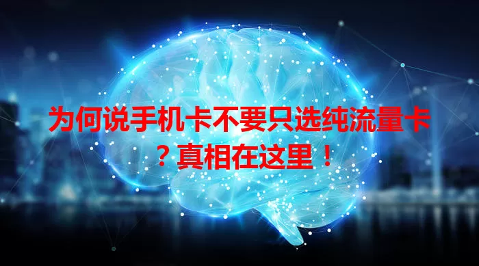 为何说手机卡不要只选纯流量卡？真相在这里！