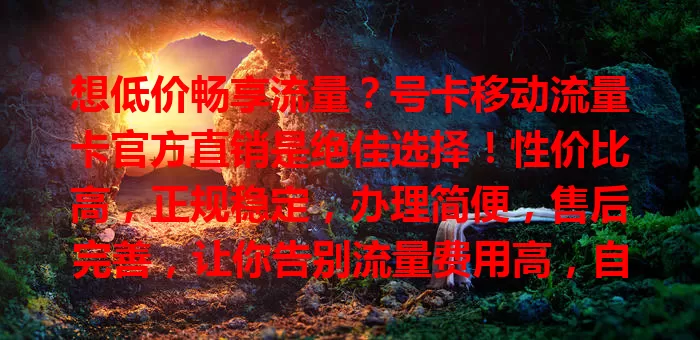 想低价畅享流量？号卡移动流量卡官方直销是绝佳选择！性价比高，正规稳定，办理简便，售后完善，让你告别流量费用高，自由遨游网络世界！