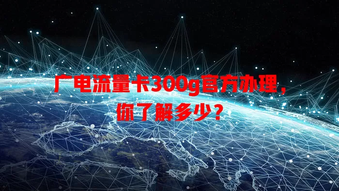 广电流量卡300g官方办理，你了解多少？