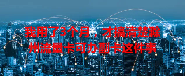 我用了3个月，才搞清楚滁州流量卡可办副卡这件事