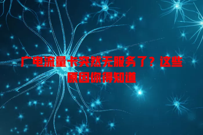 广电流量卡突然无服务了？这些原因你得知道