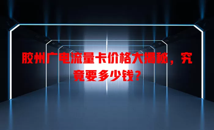胶州广电流量卡价格大揭秘，究竟要多少钱？