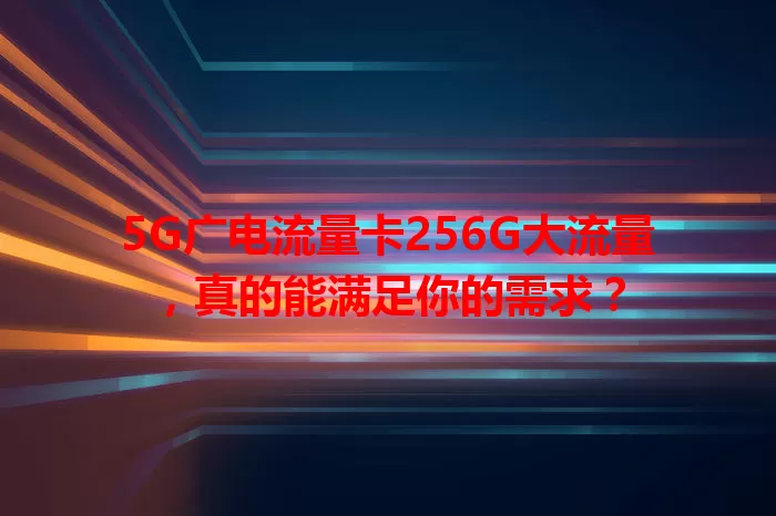 5G广电流量卡256G大流量，真的能满足你的需求？