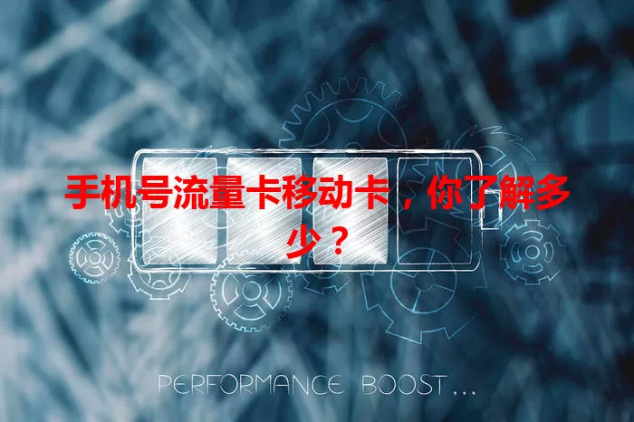 手机号流量卡移动卡，你了解多少？