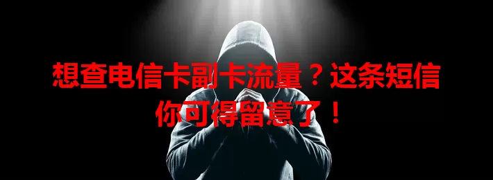 想查电信卡副卡流量？这条短信你可得留意了！