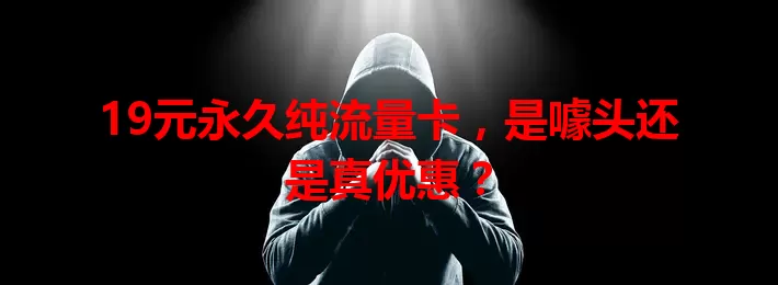 19元永久纯流量卡，是噱头还是真优惠？