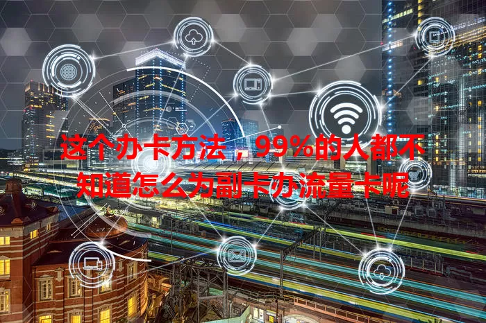 这个办卡方法，99%的人都不知道怎么为副卡办流量卡呢