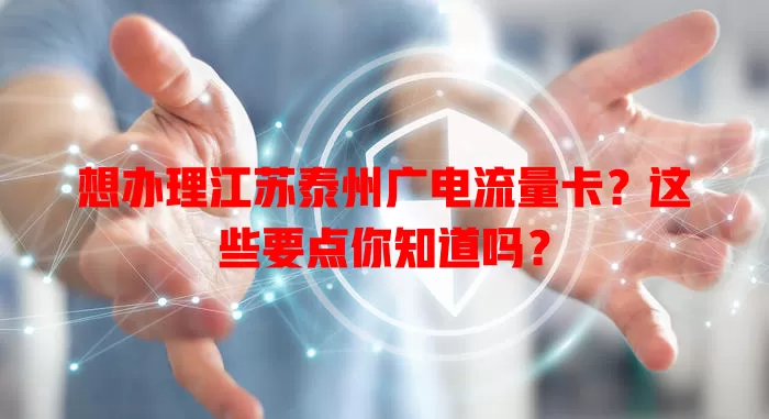 想办理江苏泰州广电流量卡？这些要点你知道吗？