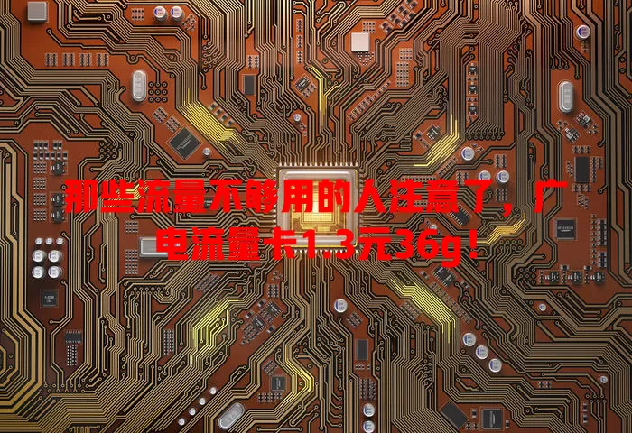 那些流量不够用的人注意了，广电流量卡1.3元36g！