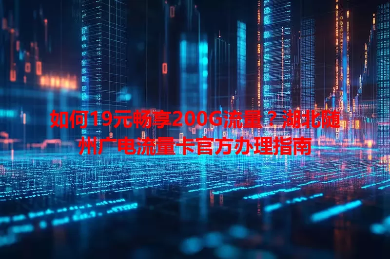 如何19元畅享200G流量？湖北随州广电流量卡官方办理指南