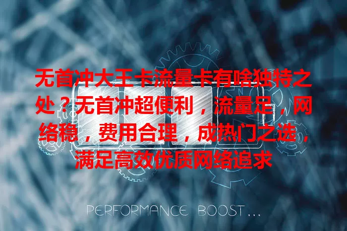 无首冲大王卡流量卡有啥独特之处？无首冲超便利，流量足，网络稳，费用合理，成热门之选，满足高效优质网络追求