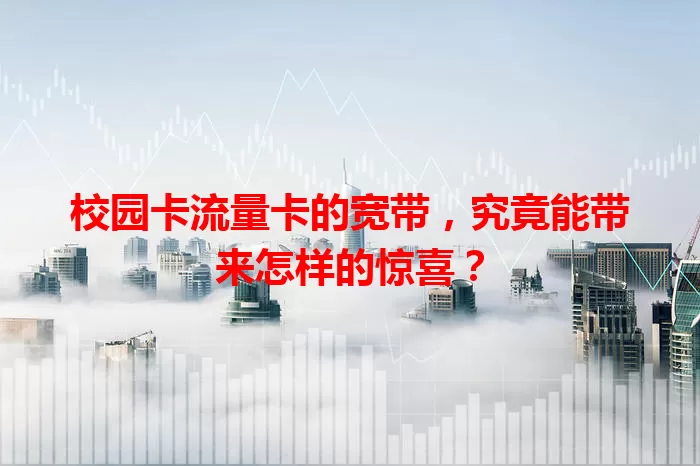 校园卡流量卡的宽带，究竟能带来怎样的惊喜？