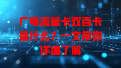 广电流量卡双百卡是什么？一文带你详细了解