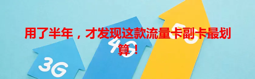 用了半年，才发现这款流量卡副卡最划算！