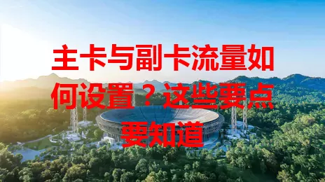 主卡与副卡流量如何设置？这些要点要知道