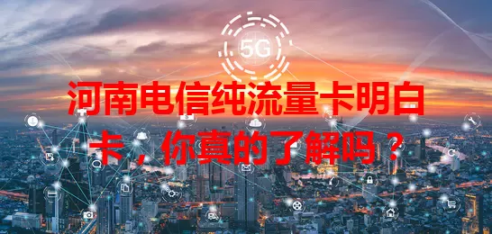 河南电信纯流量卡明白卡，你真的了解吗？