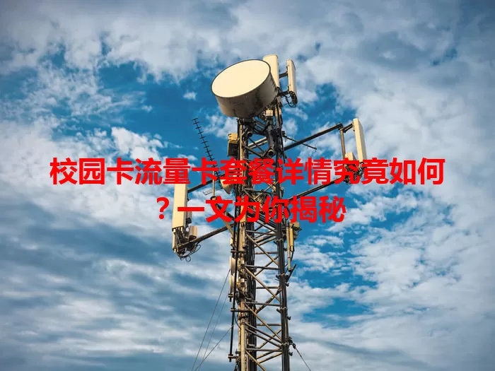 校园卡流量卡套餐详情究竟如何？一文为你揭秘