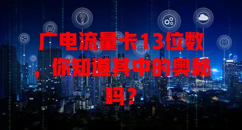 广电流量卡13位数，你知道其中的奥秘吗？