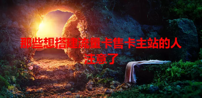 那些想搭建流量卡售卡主站的人注意了