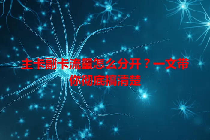 主卡副卡流量怎么分开？一文带你彻底搞清楚