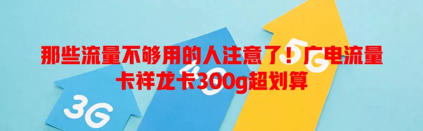 那些流量不够用的人注意了！广电流量卡祥龙卡300g超划算