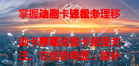 掌握这些，轻松办理移动副卡流量卡

移动副卡办理流量卡备受关注。它优势明显，能补主卡流量，满足多样需求，费用划算，套餐可选。办理流程不复杂，按规定准备资料即可。办理时留意套餐及主副卡规则，就能畅享便利，让上网更畅快 。