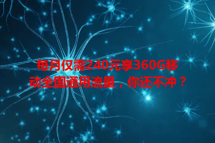 每月仅需240元享360G移动全国通用流量，你还不冲？