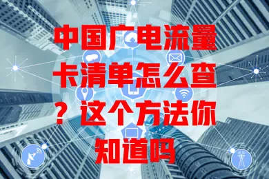 中国广电流量卡清单怎么查？这个方法你知道吗