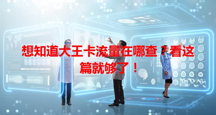 想知道大王卡流量在哪查？看这篇就够了！
