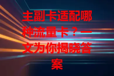 主副卡适配哪种流量卡？一文为你揭晓答案