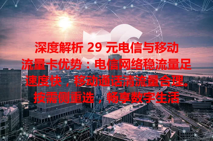 深度解析 29 元电信与移动流量卡优势：电信网络稳流量足速度快，移动通话清流量合理。按需侧重选，畅享数字生活