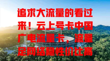 追求大流量的看过来！云上号卡中国广电流量卡，流量足网络稳性价比高成大流量时代新宠