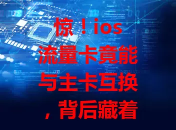 惊！ios流量卡竟能与主卡互换，背后藏着啥秘密？