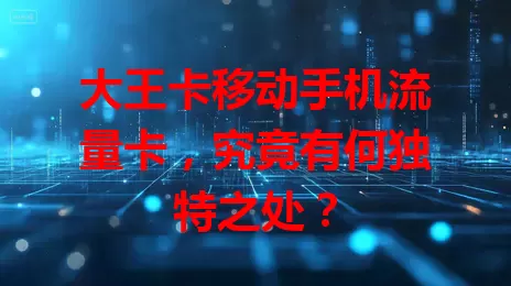 大王卡移动手机流量卡，究竟有何独特之处？