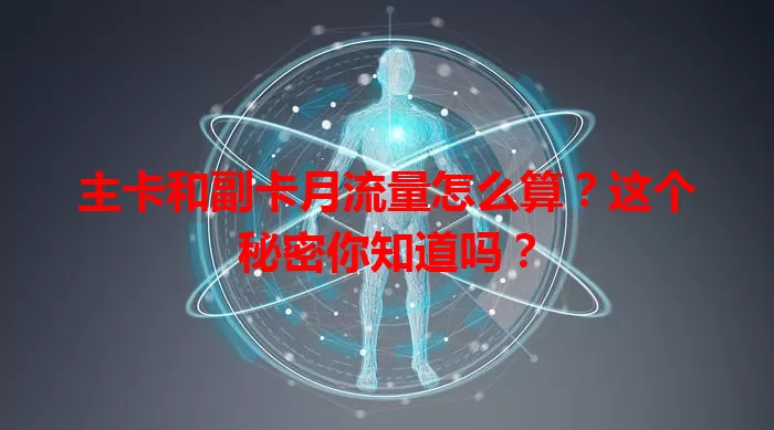 主卡和副卡月流量怎么算？这个秘密你知道吗？