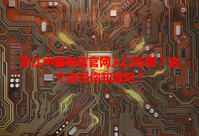 浙江中国电信官网入口在哪？这个途径你知道吗？