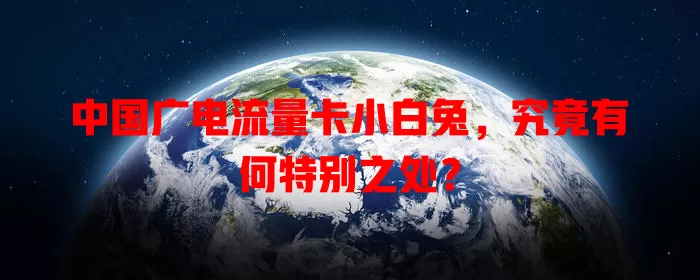中国广电流量卡小白兔，究竟有何特别之处？