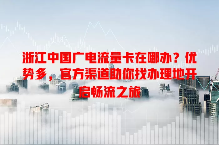 浙江中国广电流量卡在哪办？优势多，官方渠道助你找办理地开启畅流之旅