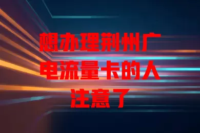 想办理荆州广电流量卡的人注意了