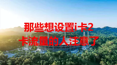 那些想设置i卡2卡流量的人注意了