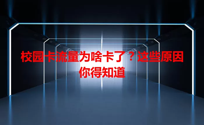 校园卡流量为啥卡了？这些原因你得知道
